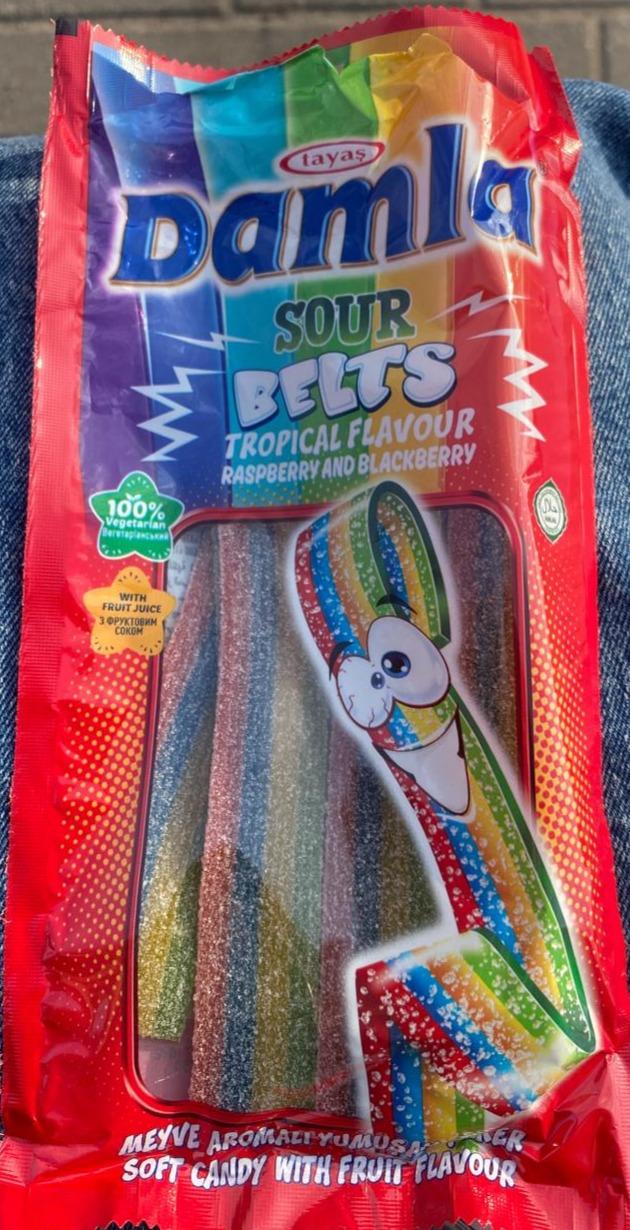 Фото - Sour belts tropical flavour raspberry and blackberry Damla Lavas
