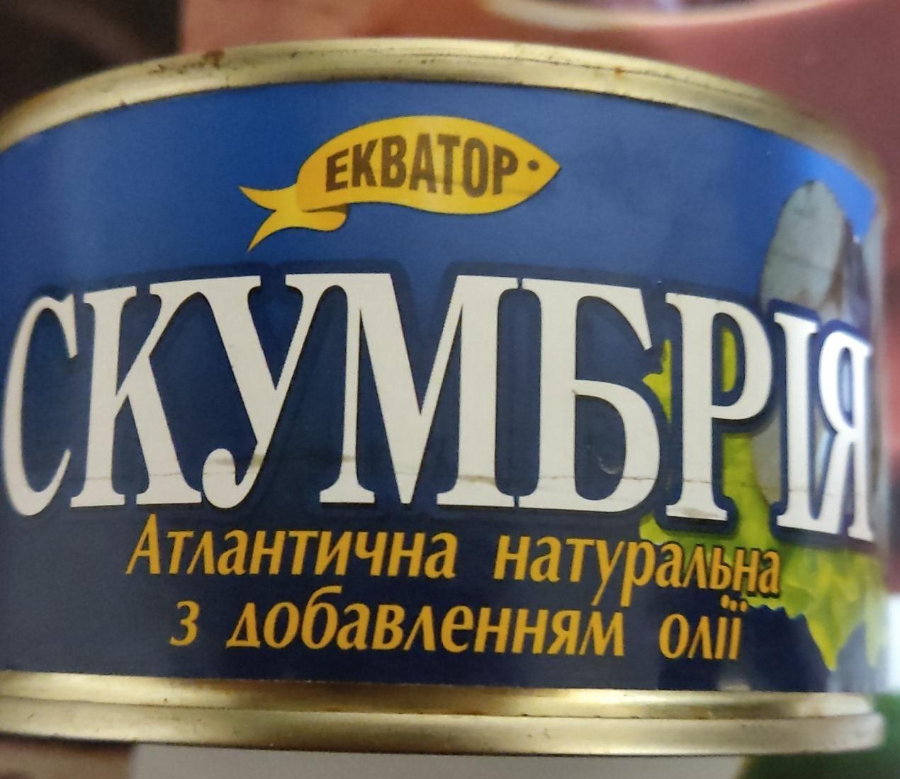 Фото - Скумбрія атлантична натуральна з добавленням олії Екватор