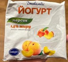 Фото - Йогурт 1.5% персик Дживальдіс