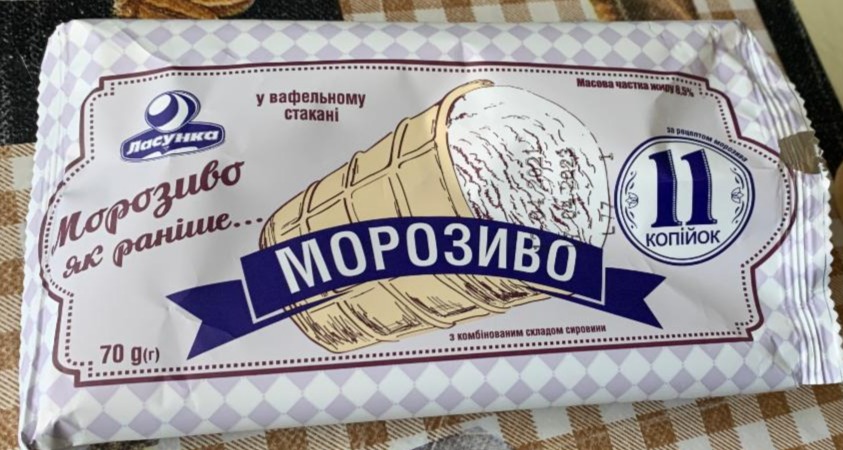 Фото - Морозиво у вафельному стакані 11 копійок Ласунка