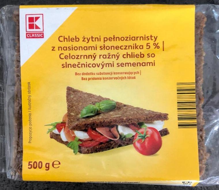 Фото - chleb żytni pełnoziarnisty z pestkami słonecznika 5% K-classic