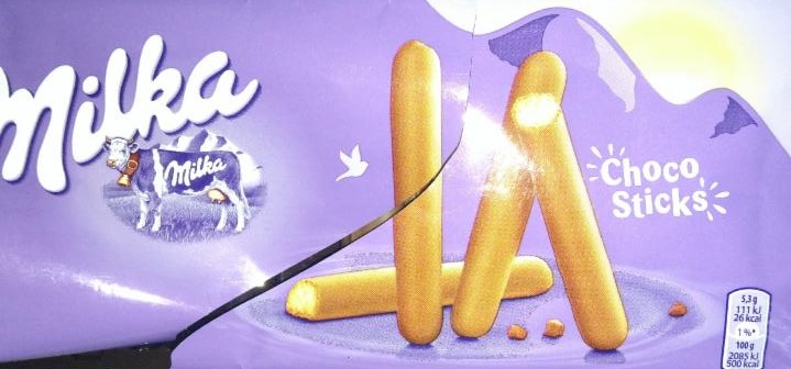 Фото - Lila Stix палички-печива покриті молочним шоколадом Milka