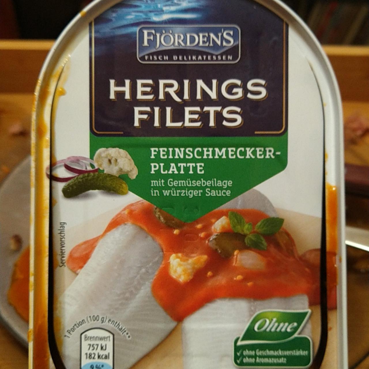 Фото - Оселедець з овочами у гострому соусі Herings Filets Fjordens