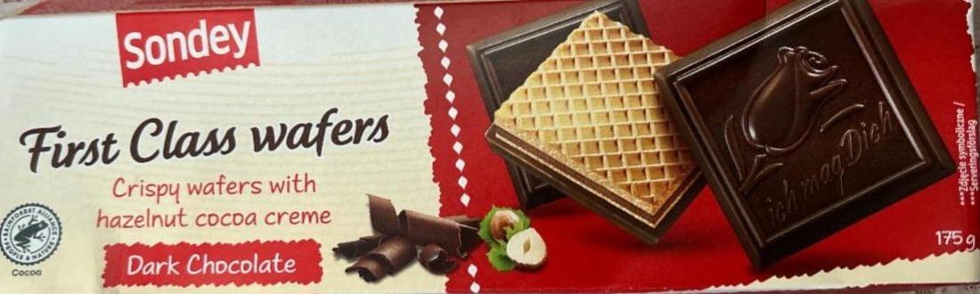 Фото - First class wafers crispy wafers with hazelnut cocoa creme dark chocolate Sondey