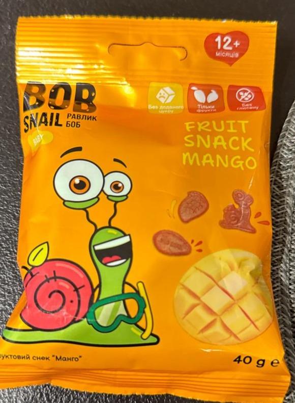 Фото - Фруктовий снек для дитячого харчування з 12 місяців манго Bob snail