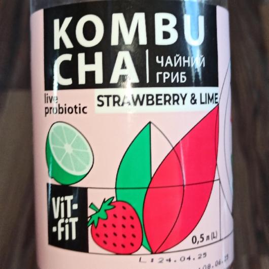Фото - Kombucha чайний гриб strawberry & lime Vit-Fit